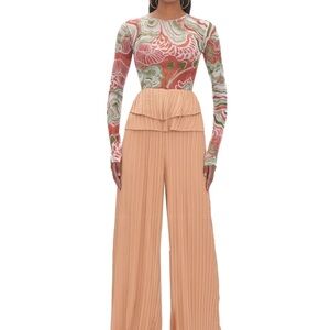Andrea Iyamah Cream Tan Wide Leg Jumpsuit